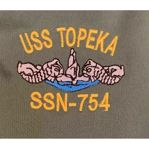 USS Topeka SN-754 Shirt Submarine US Navy Sport Tek Size Small Green - Picture 2 of 5
